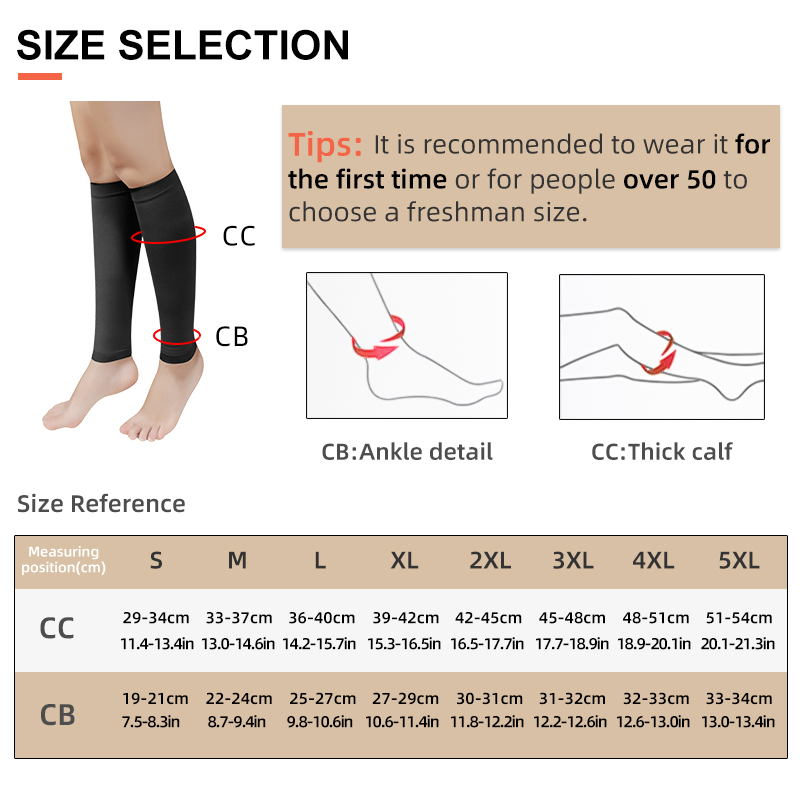 Plus Size S-5XL Running Athlet - Compression Sleeve Calf 评论和价格