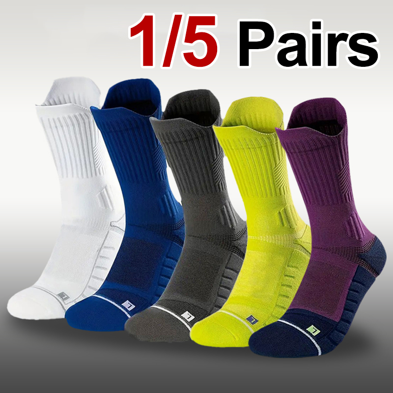 1/5 Pair Men Towel Bottom Bask - Athletic Sock Cushion 评论和价格