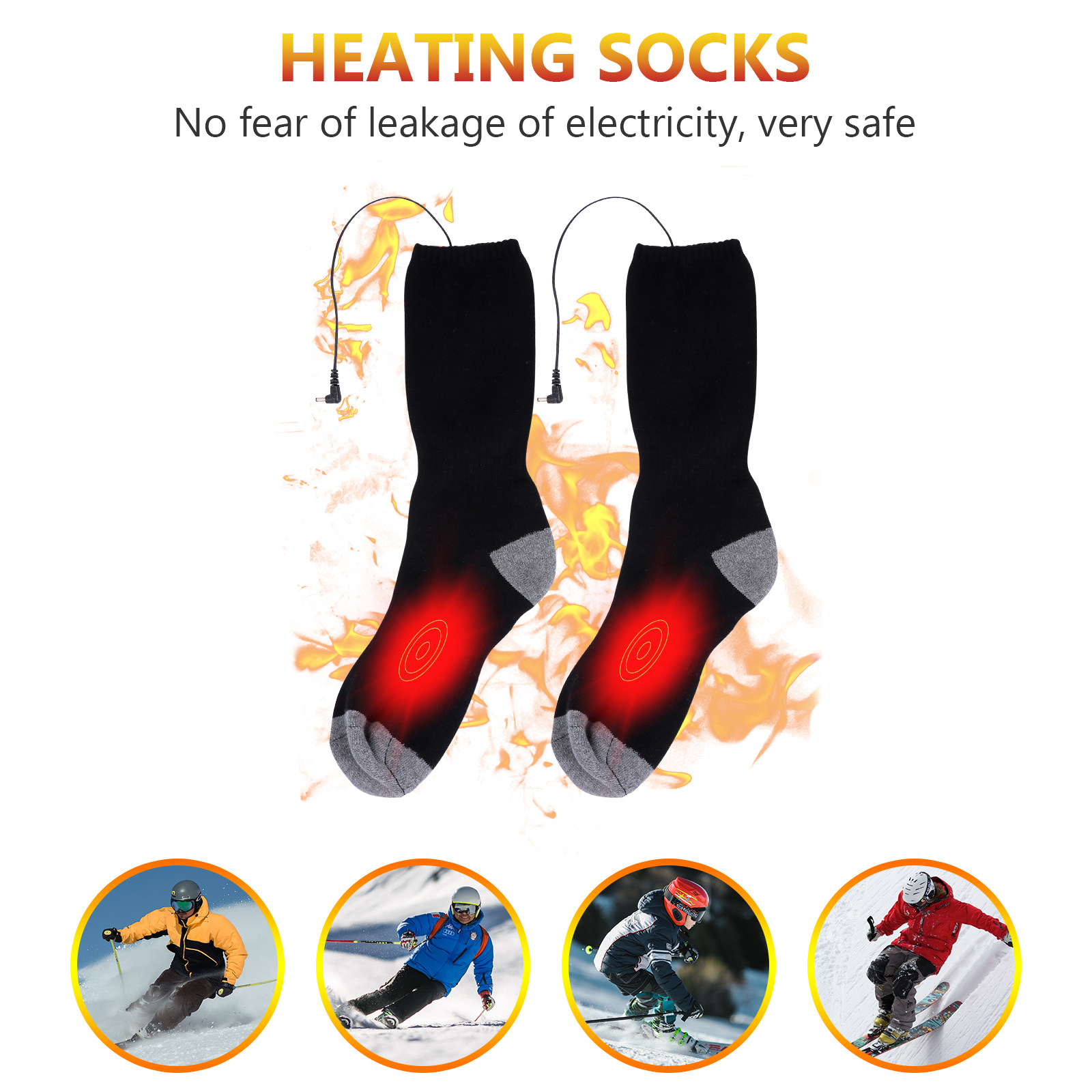 1Set Safe Electric Heated Sock - Thermal Sock Winter 评论和价格